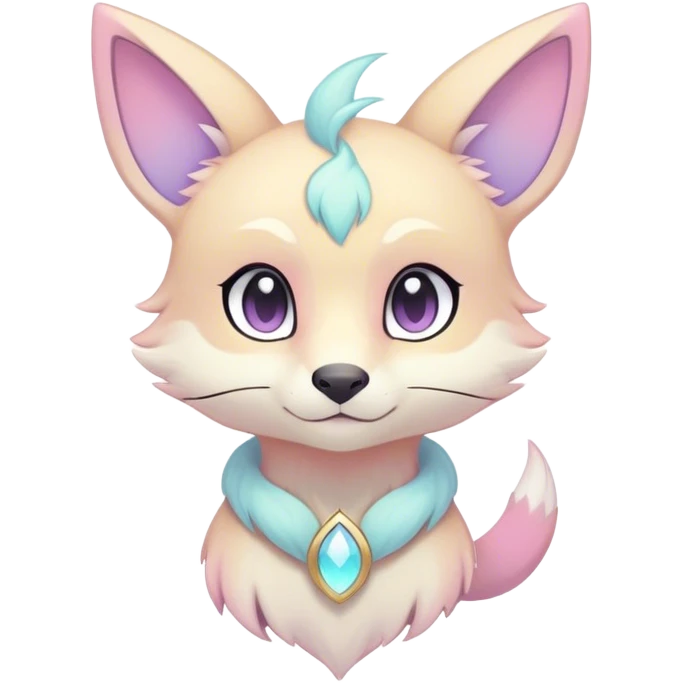 Kawaii colorful pastel ethereal anthro fursona Fakemon emoji