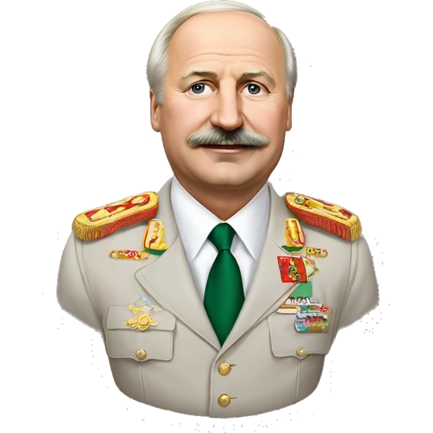 Photorealistic Belarus president Lukashenko full body with potato in right hand emoji