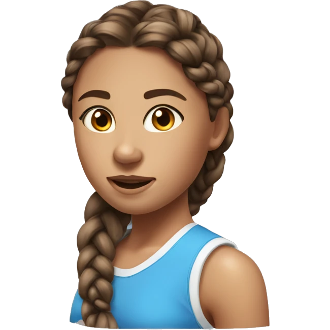 realistic portrait of girl, braided brown hair, sporty figure, sunkissed Skin  emoji