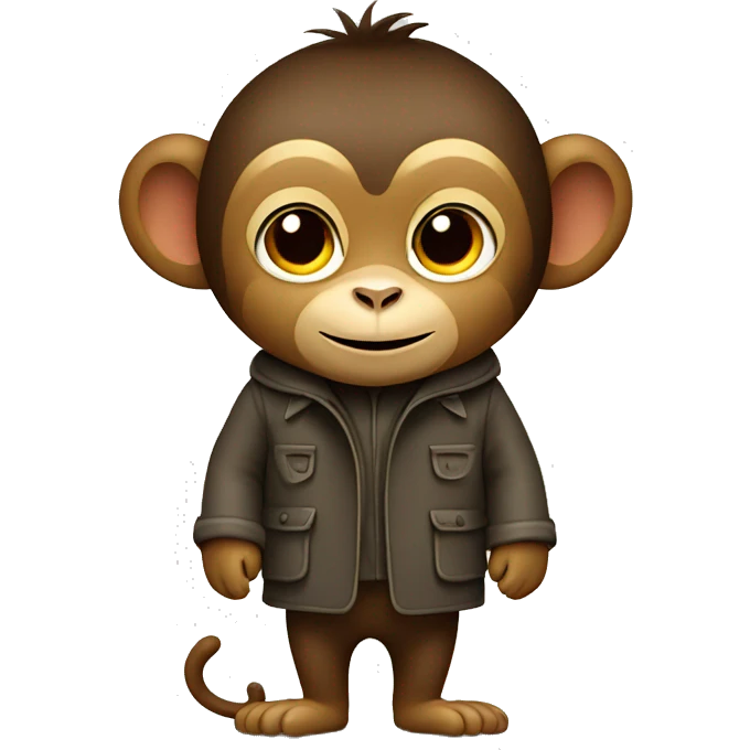 Monkey wearing coat emoji