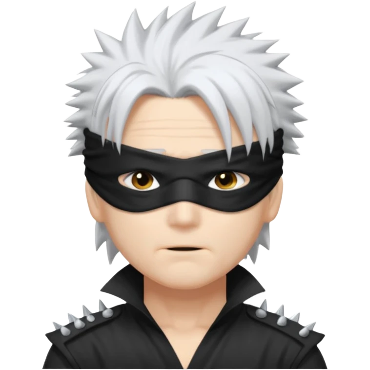 Gojo saturo with spiky hair and blind fold emoji