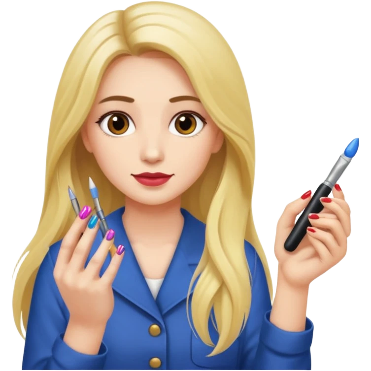 nail artist long haired emoji
