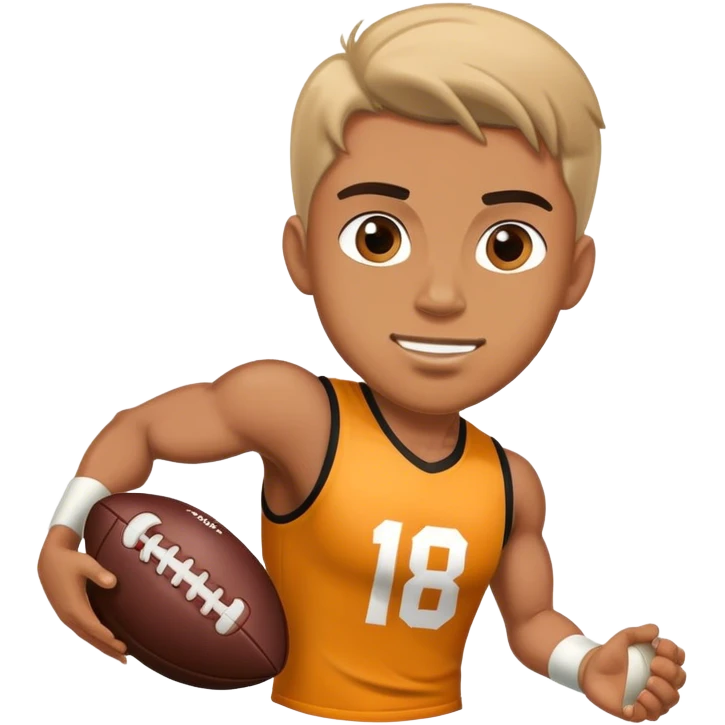 AFL player handballing a football emoji