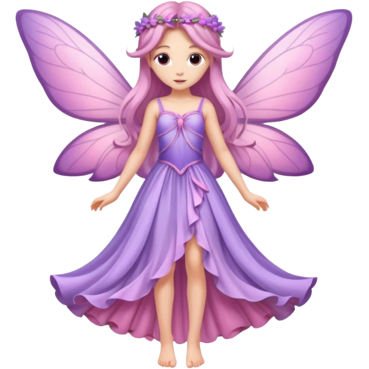 Lilac and pink fairy with wings but you can see her whole body and make her super pretty with long hair and long legs  emoji