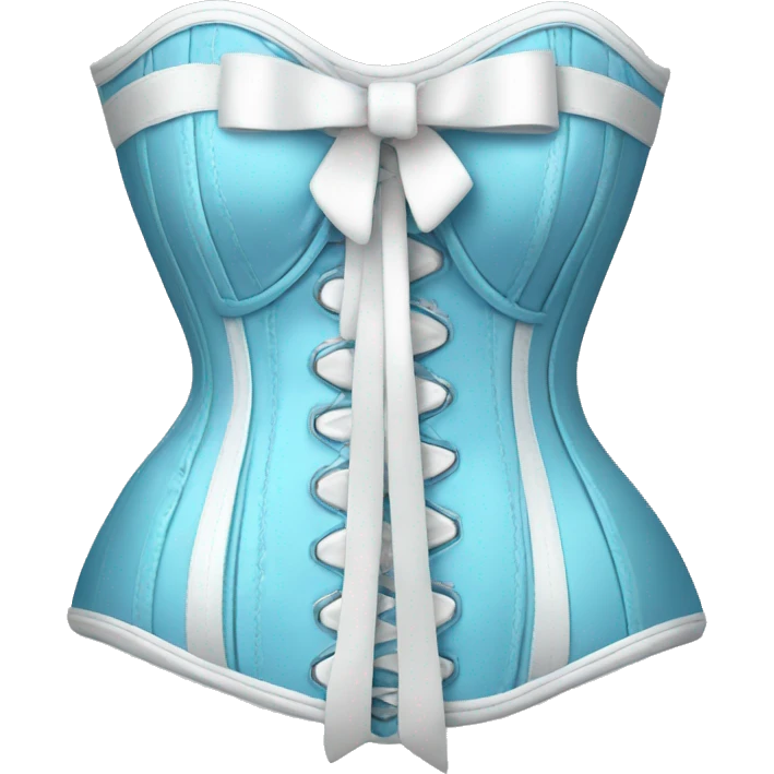 Baby blue corset with a white bow emoji