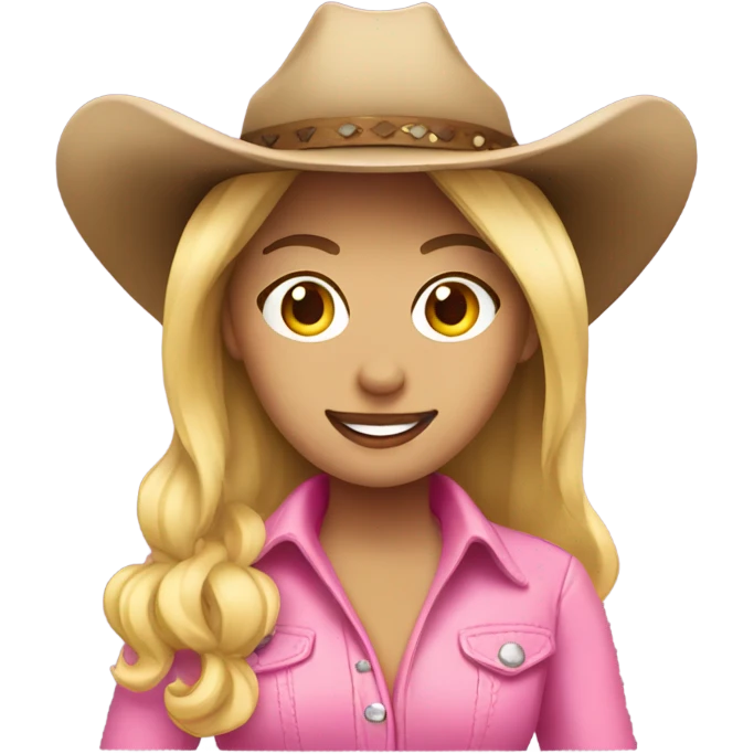 Blonde cowgirl with pink hat emoji
