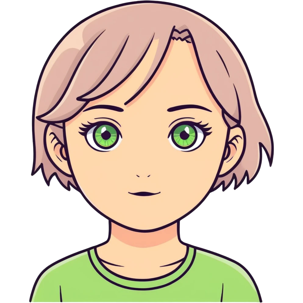 Girl with green eye emoji