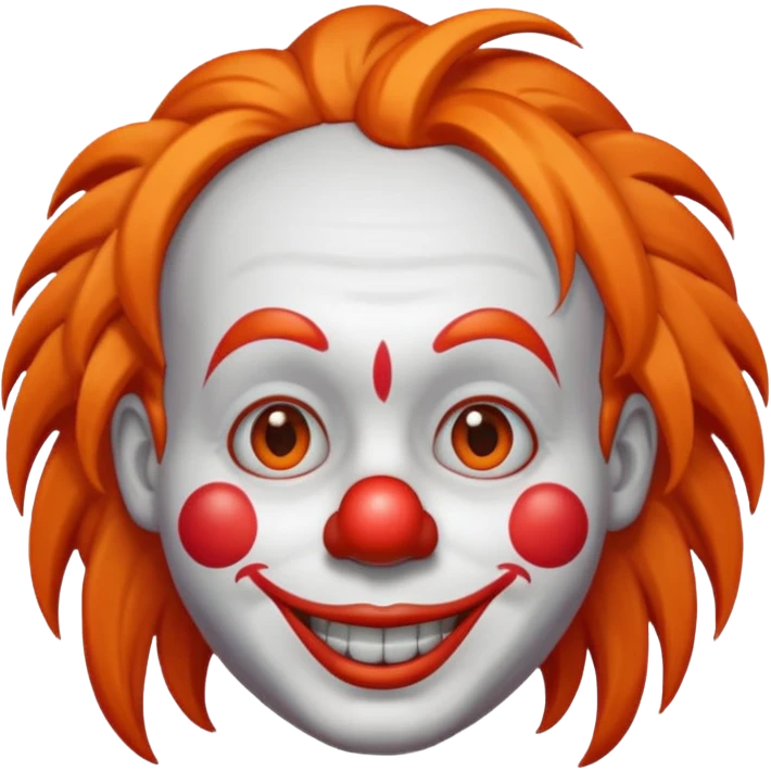 whatsapp clown emoji with long hair emoji