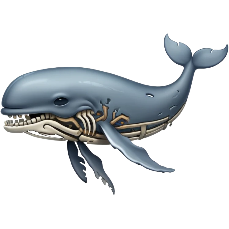Dead cartoon whale emoji
