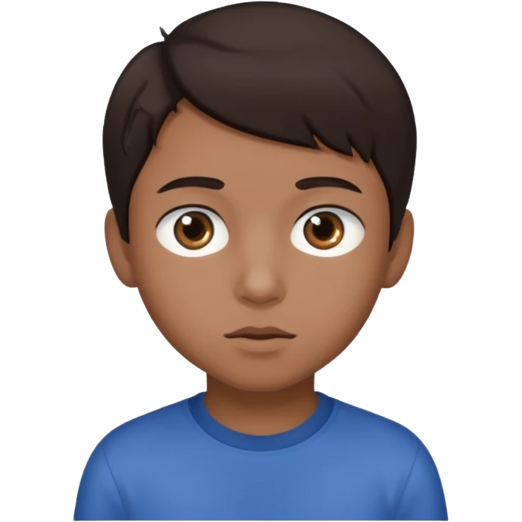 Dark brown hair, make the boy mixed race and is a boy and make his eye a bit smaller emoji