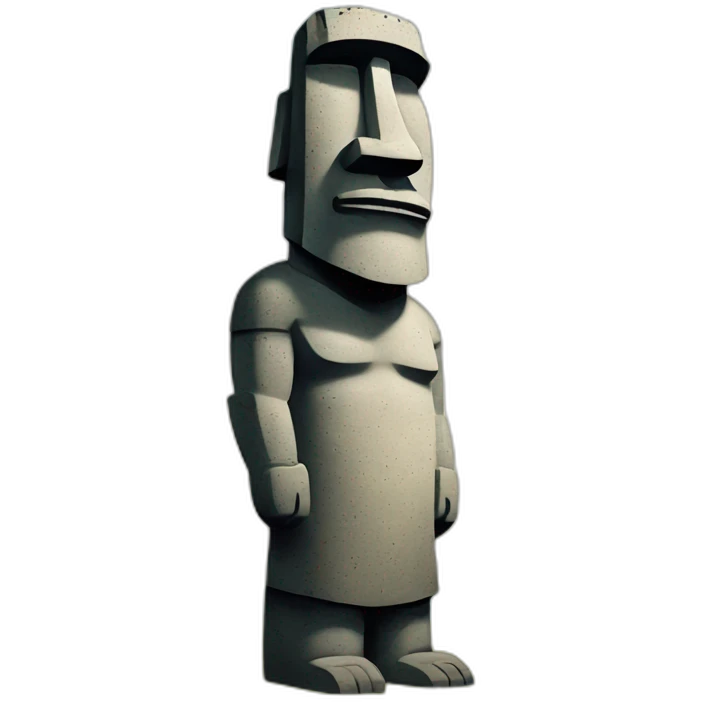 a moai with a comics bubble saying "Bestooo" emoji