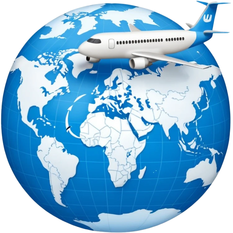 emoji de viaje, algo como un avion dandole la vuelta al mundo o dirigiendose a un destino en un mapa emoji