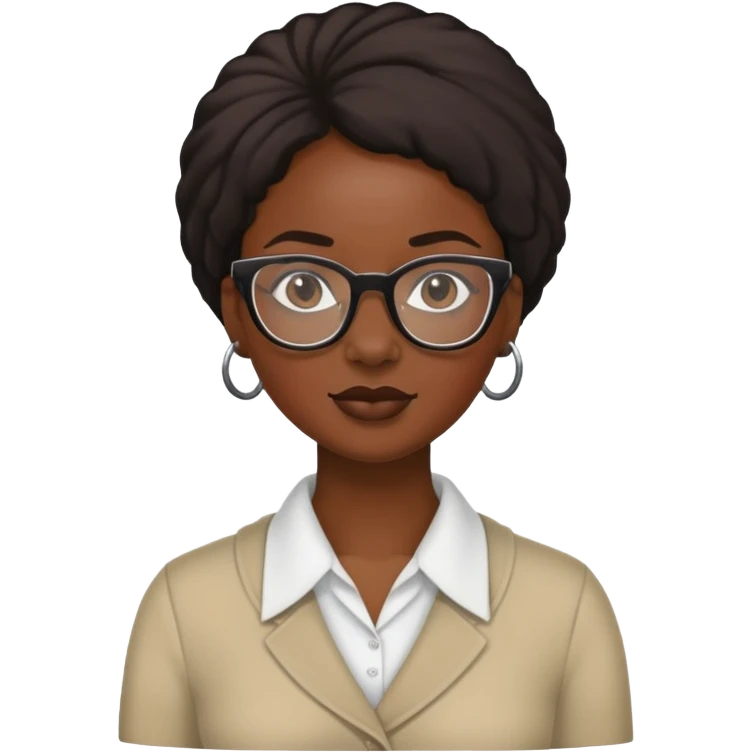 black queen with glasses  emoji