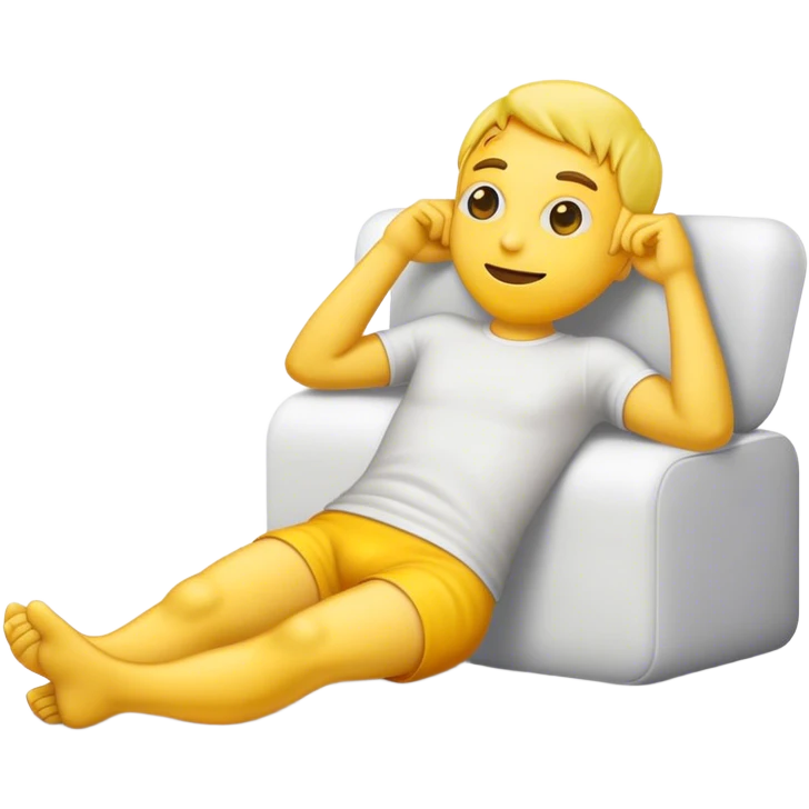 emoji guy laying down with his feet behind him  emoji