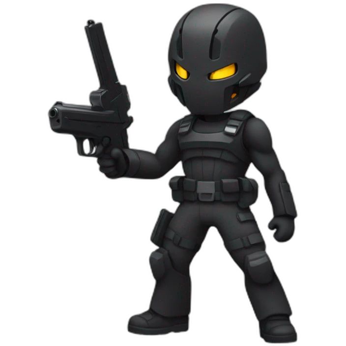 Dark pokemon with a glock emoji