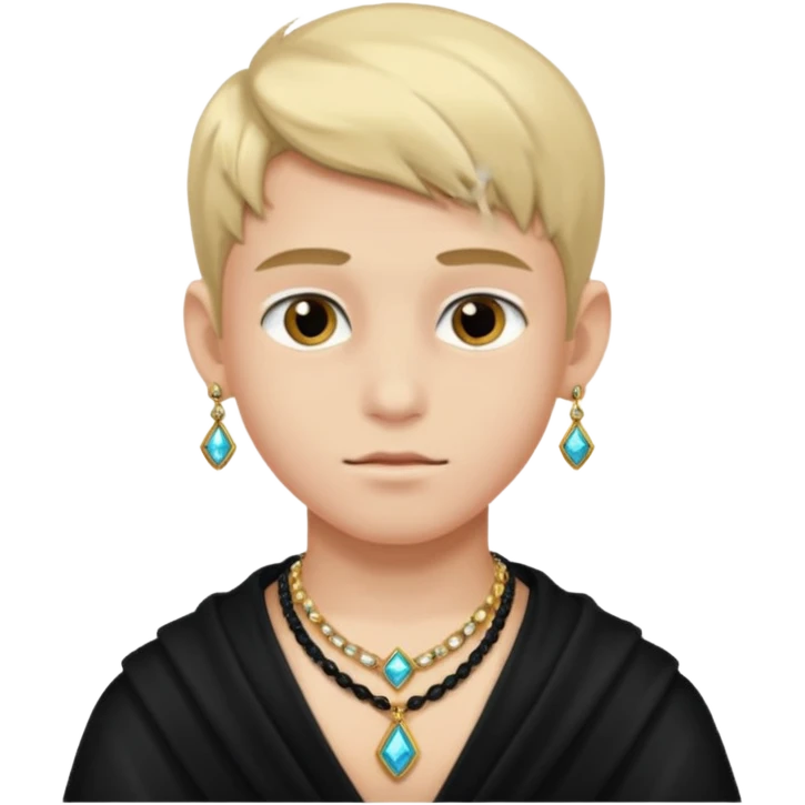 mysterious boy with jewelry emoji