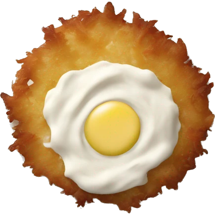 Latke on plate apple sauce and sour cream emoji