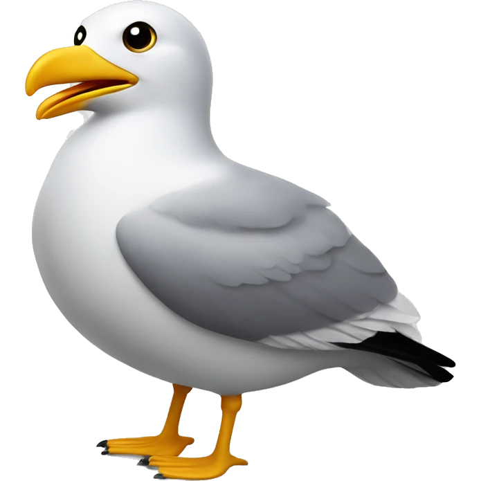 Fat seagull with chips emoji