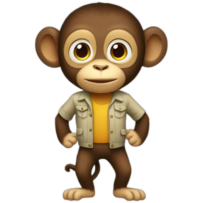 smart monkey full body emoji