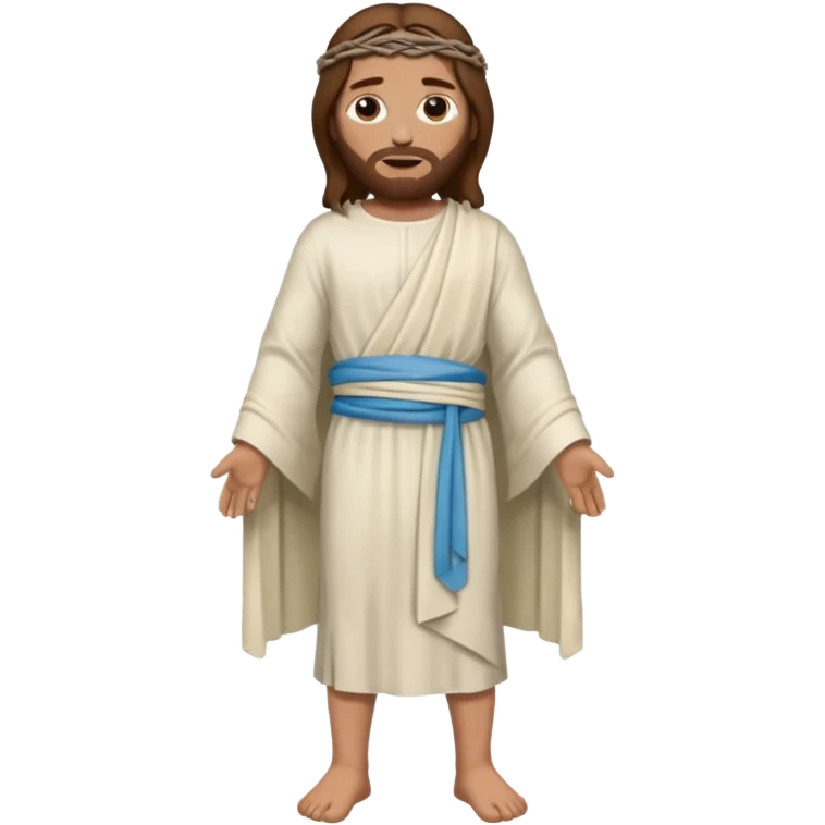 fullbody Lazarus, Jesus's friend, with brown hair, wrapped in burial bands, normal emoji style, different pose emoji