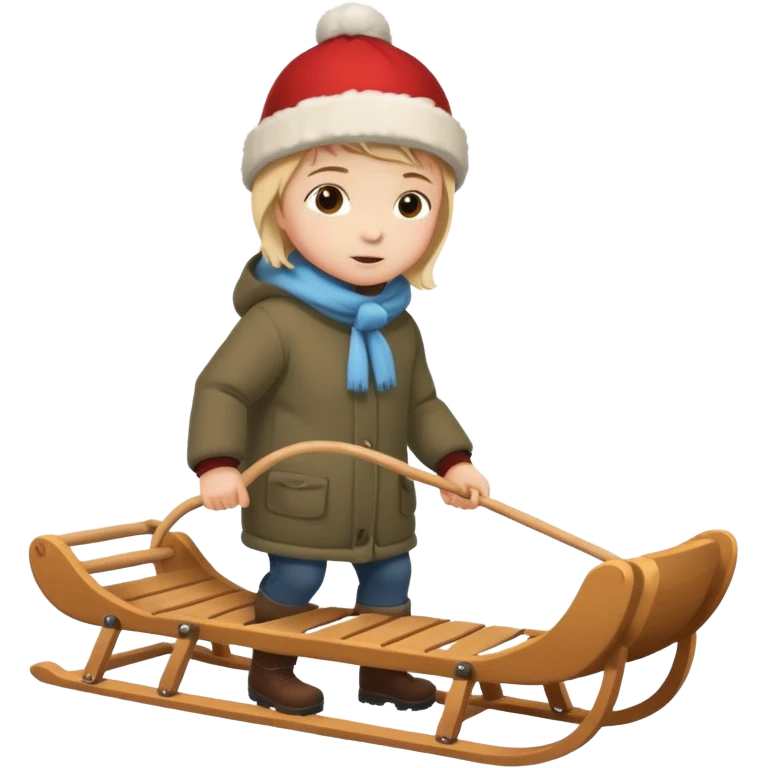 child pulling sled emoji
