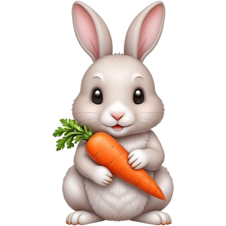 adorable rabbit with carrots emoji
