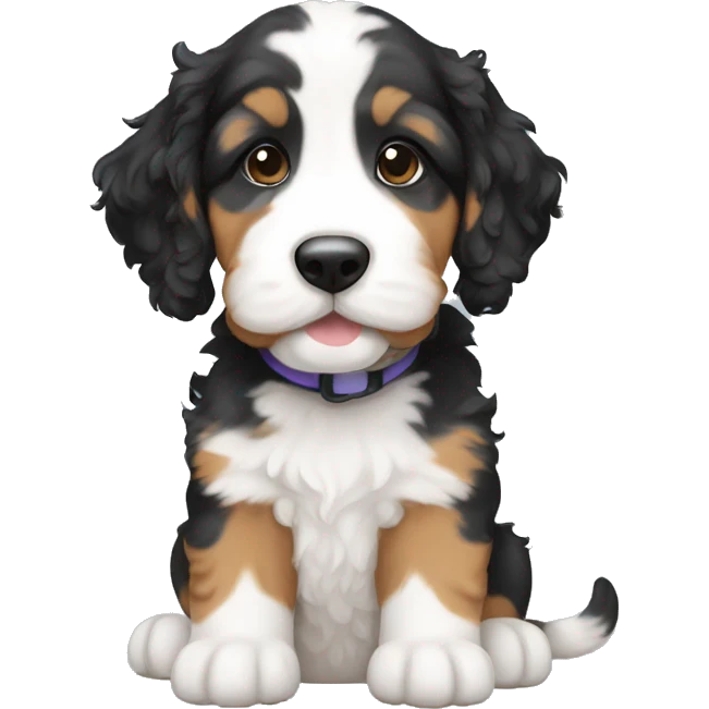 Bernadoodle puppy Tri colored emoji