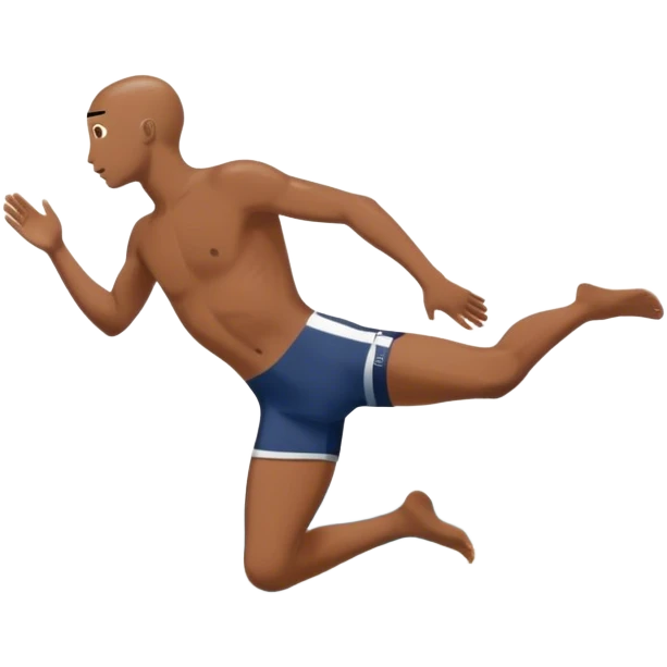 A diver mid-air after jumping off a head diving pool,  Below him, a pool labeled "Confidence". A subtle 5-4-3-2-1 on the diving board shows they took the leap despite fear. emoji