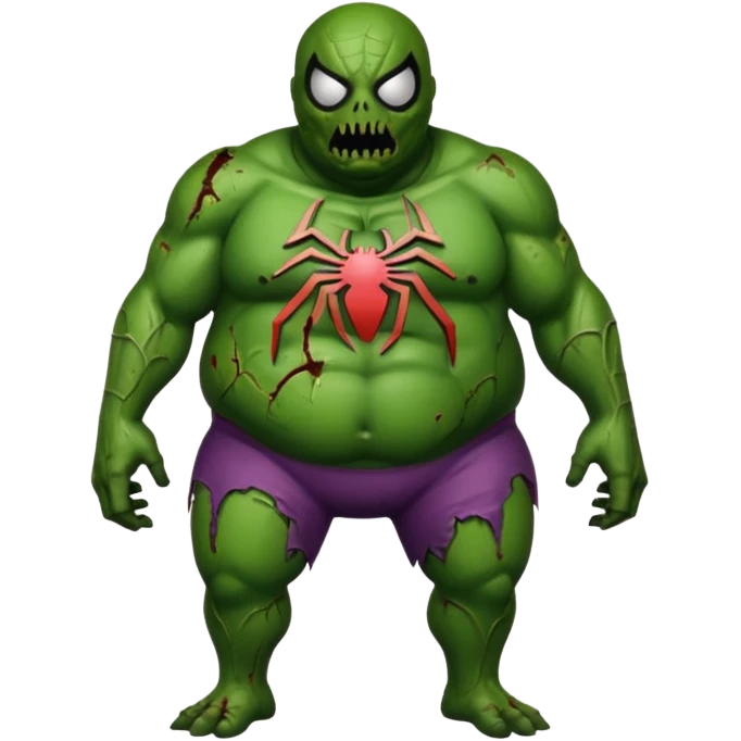 Fat spiderman body zombie emoji