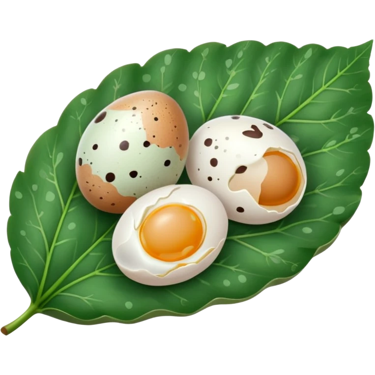 small eggs on leaf emoji