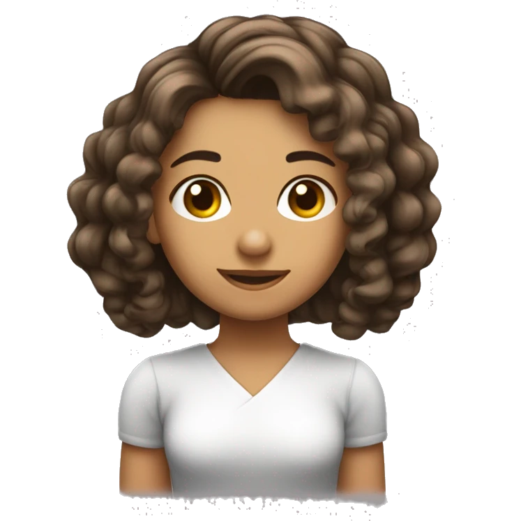 sou uma menina criança com cabelo enrolado e curto cabelo castanho. emoji