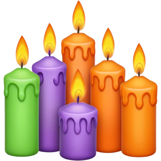 pastel halloween candles cozy emoji
