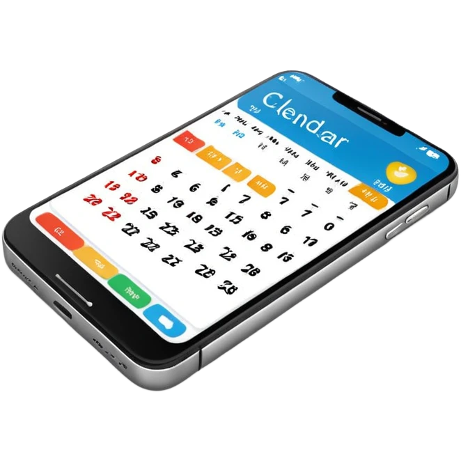 smartphone with calendar app showing on screen emoji