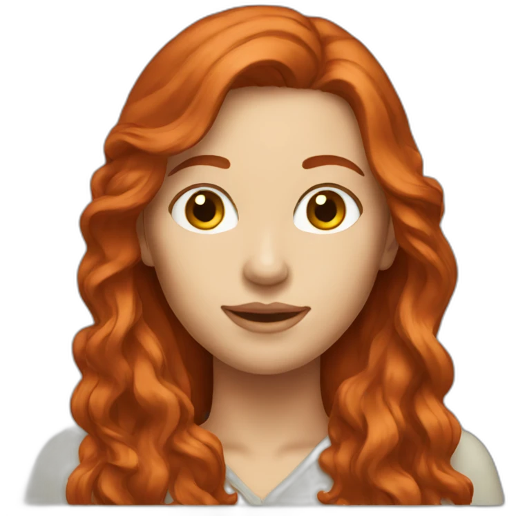 Redhead woman long hair emoji