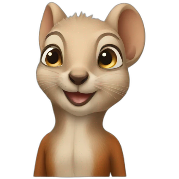 Squirrel with a bald lady emoji