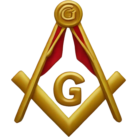 square red and white freemason apron with the letter g emoji