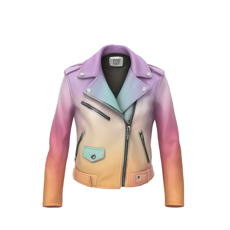 Realistic isolated pastel ombre open fashion leather jacket.. emoji