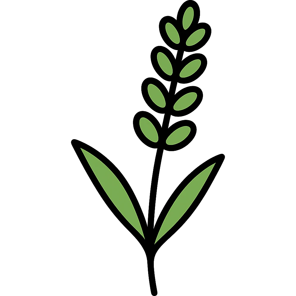 Change the lavender sprig icon to a fresh green color, keeping the icon style clean and minimal, with no background. emoji
