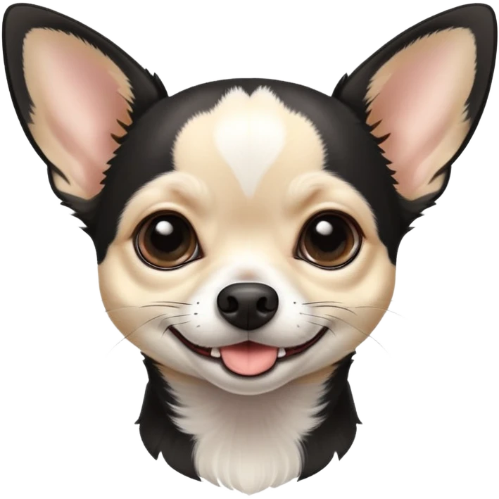 Black and white chihuahua with underbite emoji