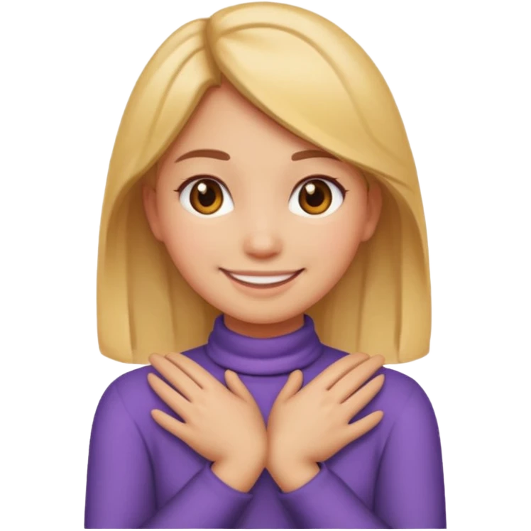 make a girl emoji crossing hands around neck emoji