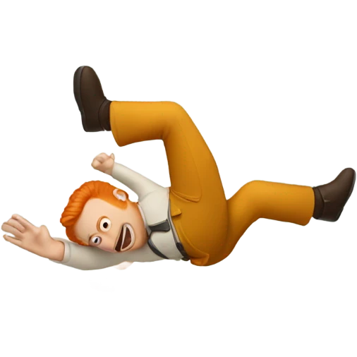 Ginger man falling  emoji
