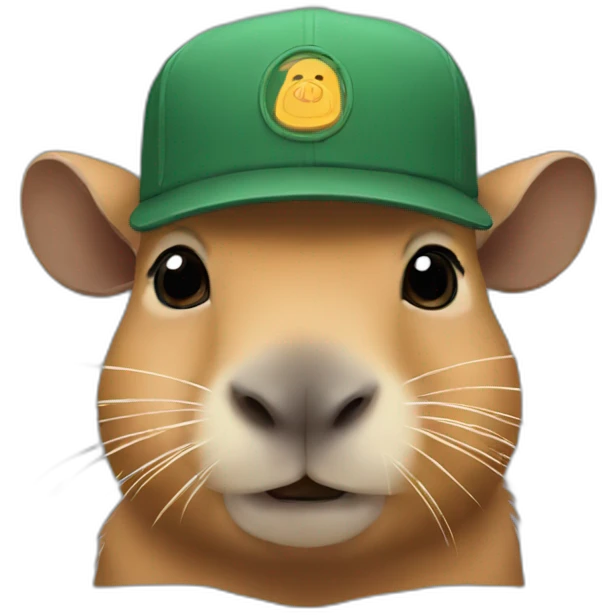 Capybara in cap emoji