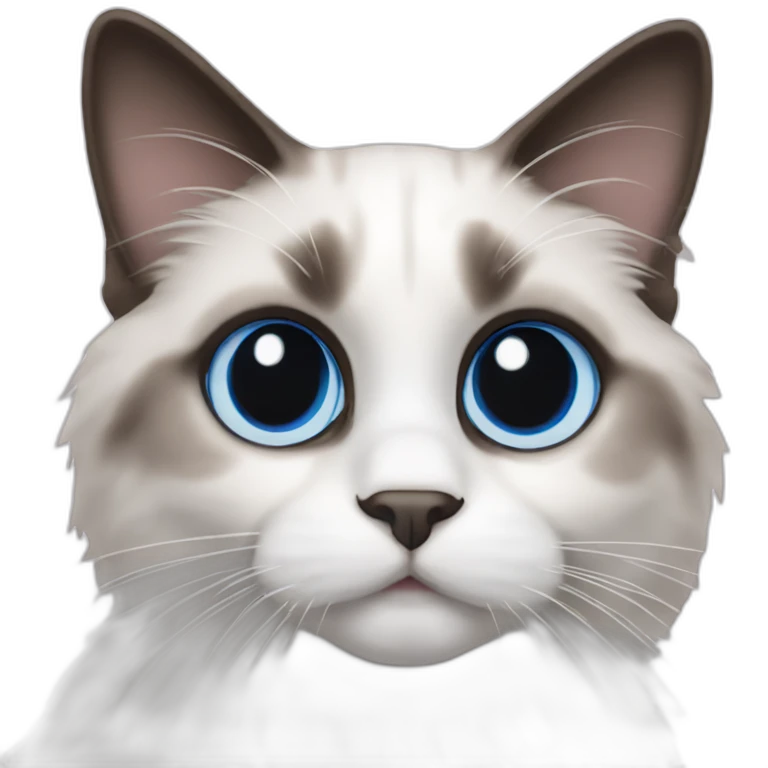 blue eyed ragdoll cat emoji