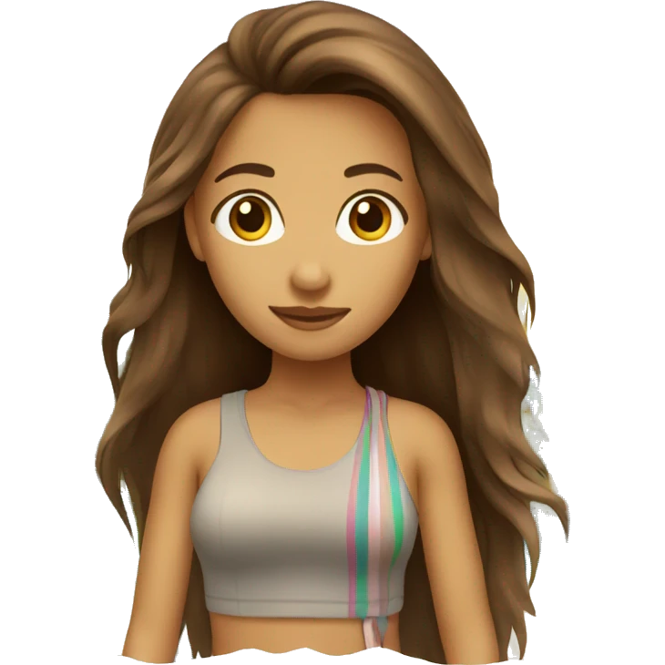 Brown long hair girl on vacation emoji