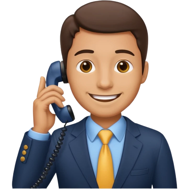 business man making a phone call, apple emoji style emoji