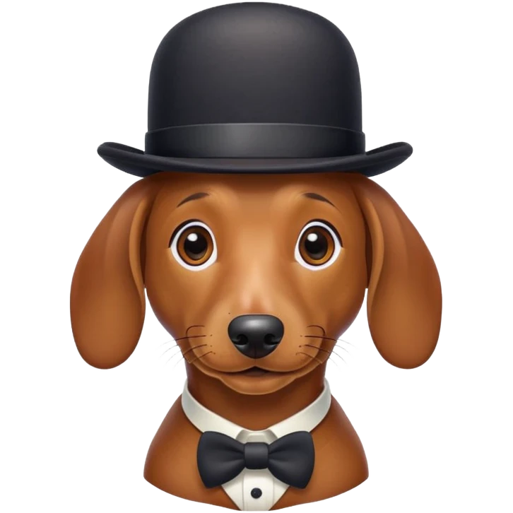 Dachshund with moustache and hat emoji