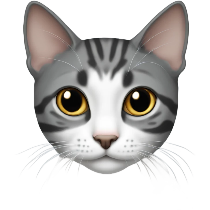 dark grey and white tabby cat shorthair  emoji