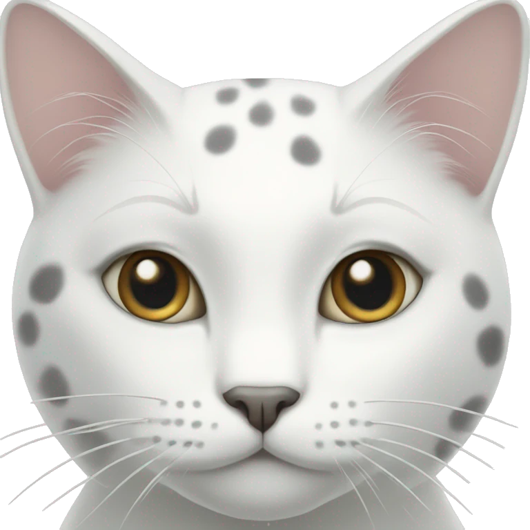 White cat with gray spots emoji