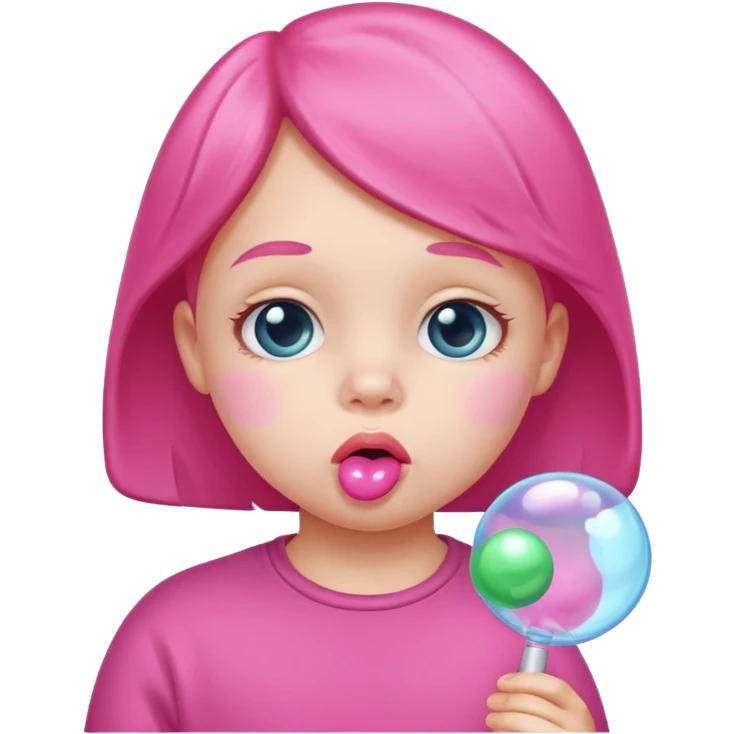 The white child is a STICK at the lips, blowing emoji