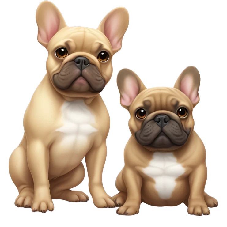 Lilac and Tan and fawn French bulldog friends emoji